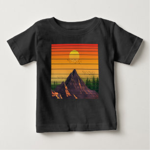 CAMISETA DE BEBÉ PAISAJE DE ATARDECER VINTAGE DE NATURALEZA DE MONT