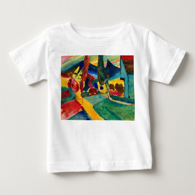 Camiseta De Bebé Paisaje de Kandinsky con dos álamos (Anverso)