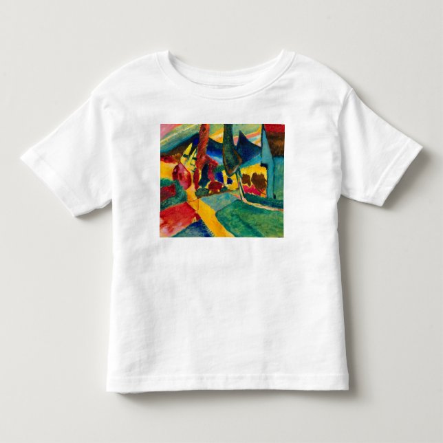 Camiseta De Bebé Paisaje de Kandinsky con dos álamos (Anverso)