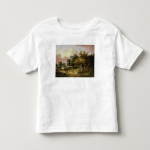 Camiseta De Bebé Paisaje de madera con mujeres y niños caminando ha