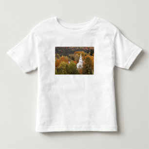 Camiseta De Bebé paisaje de otoño con iglesia, Vermont, EE. UU.