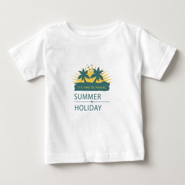 Camiseta De Bebé Paisaje de vacaciones de verano (Anverso)
