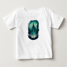Camiseta De Bebé Paisaje del bosque de pinos
