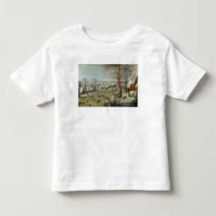 Camiseta De Bebé Paisaje del invierno con patinadores y una trampa