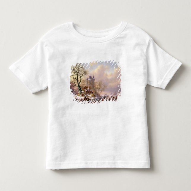 Camiseta De Bebé Paisaje del invierno con un castillo (Anverso)