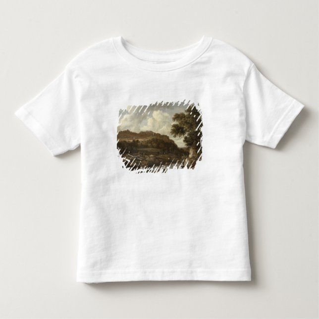 Camiseta De Bebé Paisaje enselvado montañoso con un torrente (Anverso)