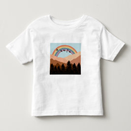 Camiseta De Bebé Paisaje Resumen Árboles forestales Arcoiris y Aves