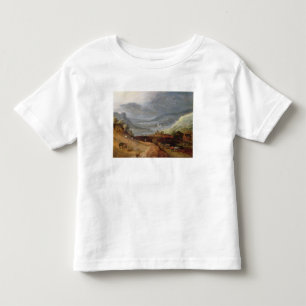 Camiseta De Bebé Paisaje rural con un granjero que frena los