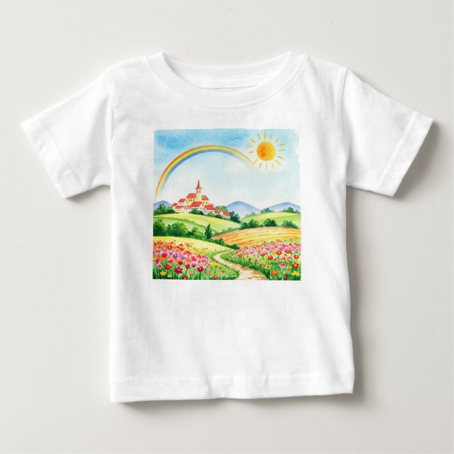 Camiseta De Bebé Paisaje rural pacífico (Anverso)