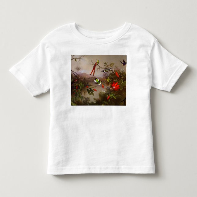 Camiseta De Bebé Paisaje tropical con 10 Hummingbirds Heade (Anverso)