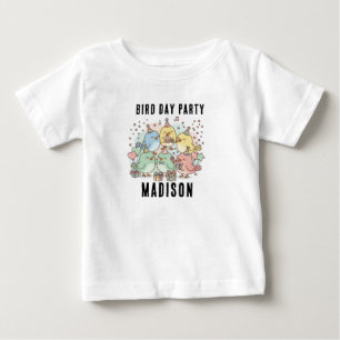 Camiseta De Bebé Pajaritos Divertidos para Fiestas de Cumpleaños de