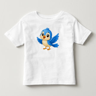 Camiseta De Bebé Pájaro azul de dibujos animados lindo - Feliz paja