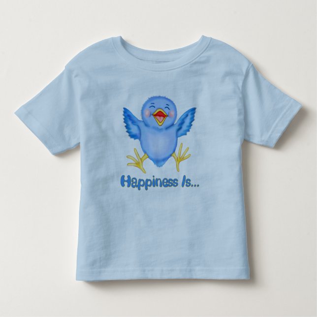 Camiseta De Bebé Pájaro azul de la felicidad (Anverso)