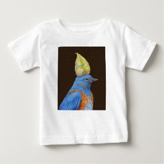 Camiseta De Bebé Pájaro azul occidental con traje de vaina