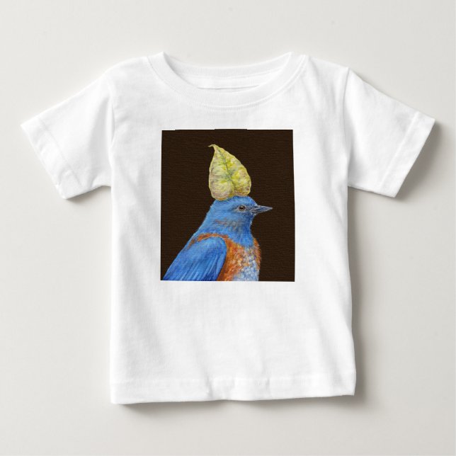 Camiseta De Bebé Pájaro azul occidental con traje de vaina (Anverso)