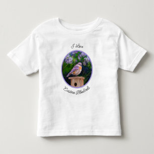 Camiseta De Bebé Pájaro azul oriental en nieve - Fotografía origina
