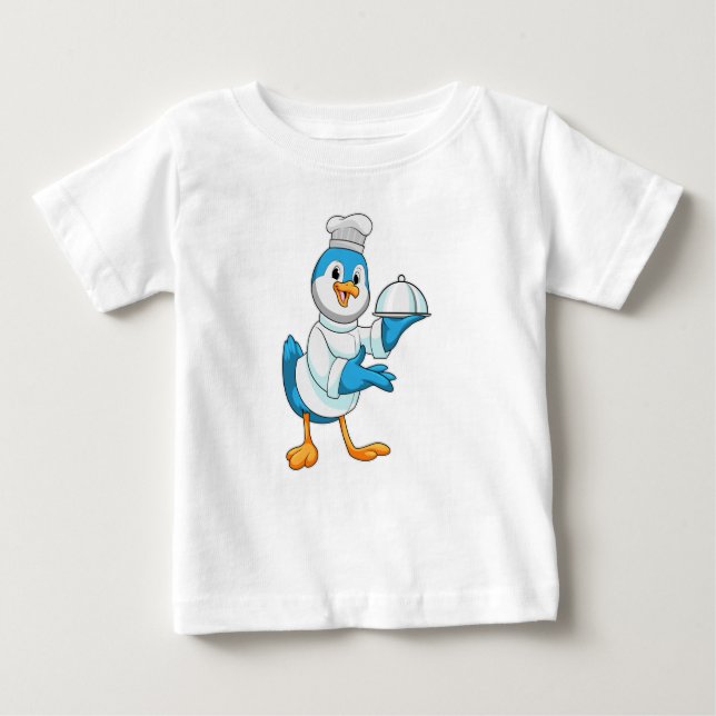 Camiseta De Bebé Pájaro cocinado con Plata (Anverso)