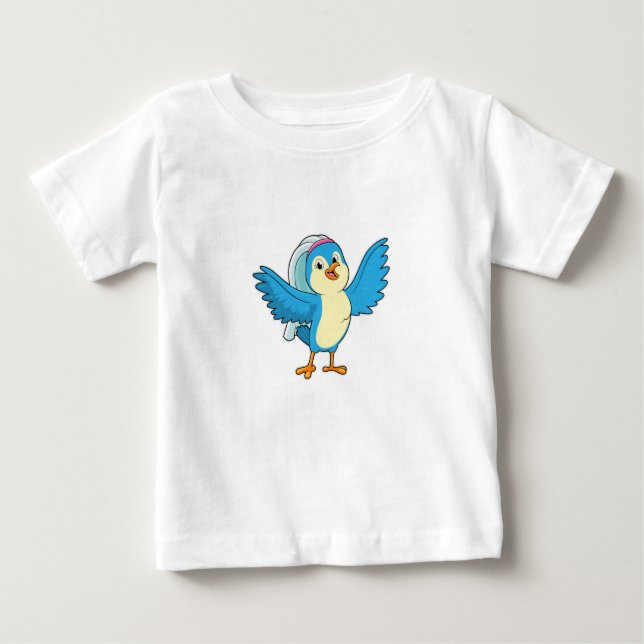 Camiseta De Bebé Pájaro como Novia con Velo (Anverso)