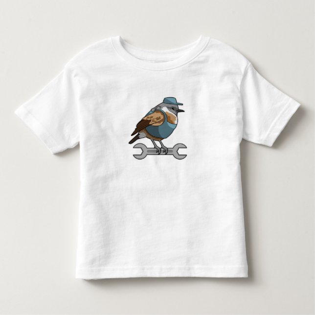Camiseta De Bebé Pájaro como timonero con llave (Anverso)