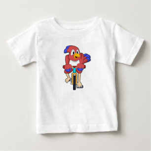 Camiseta De Bebé Pájaro con bicicleta