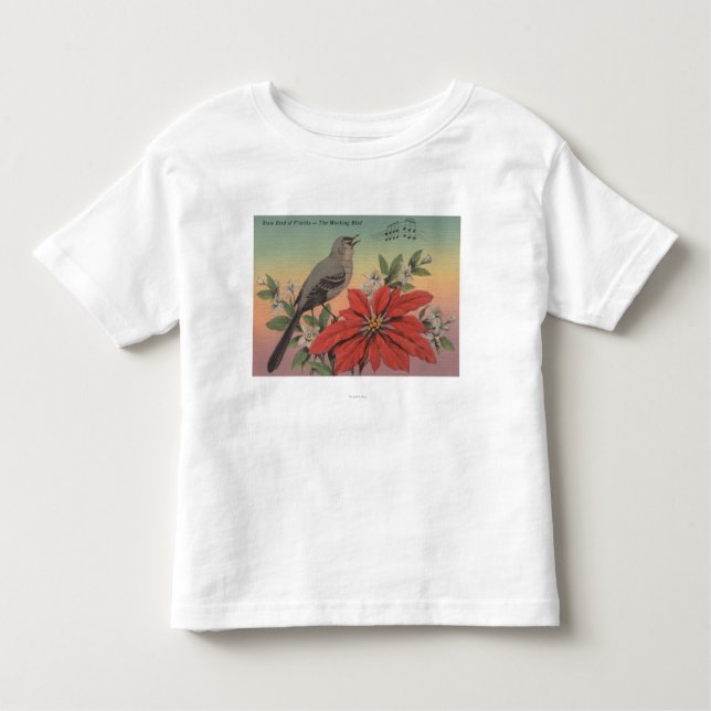 Camiseta De Bebé Pájaro de estado de FloridaMocking BirdFlorida (Anverso)