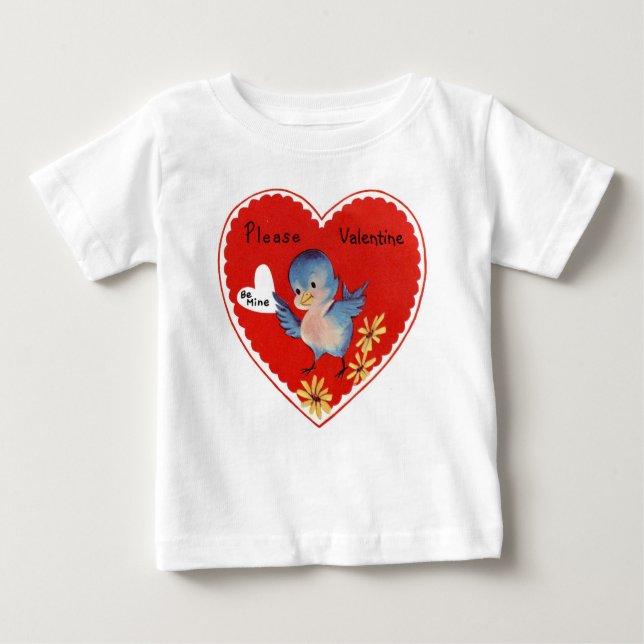 Camiseta De Bebé Pájaro de la tarjeta del día de San Valentín del (Anverso)