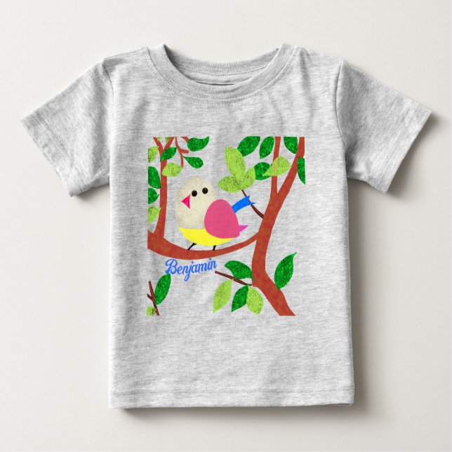 Camiseta De Bebé Pájaro en un árbol (Anverso)