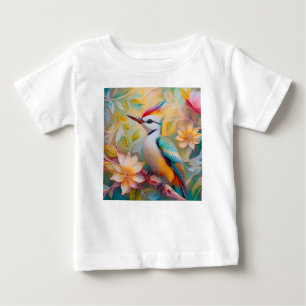 Camiseta De Bebé Pájaro Fantasía Carpintero Arcoíris Juvenil
