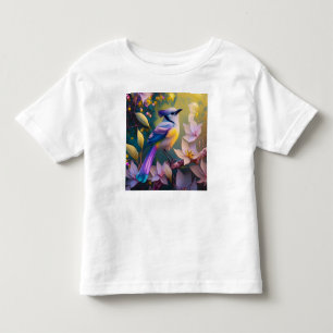 Camiseta De Bebé Pájaro Fantasía de Pecho Amarillo con Cresta Viole