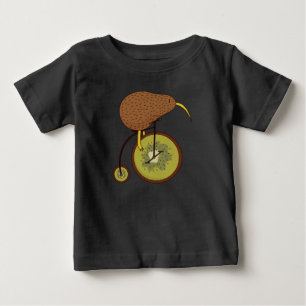 Camiseta De Bebé Pájaro Kiwi Montando Bicicleta