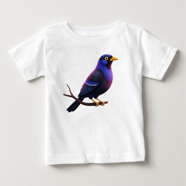 Camiseta De Bebé Pájaro Tropical en una Rama (Anverso)