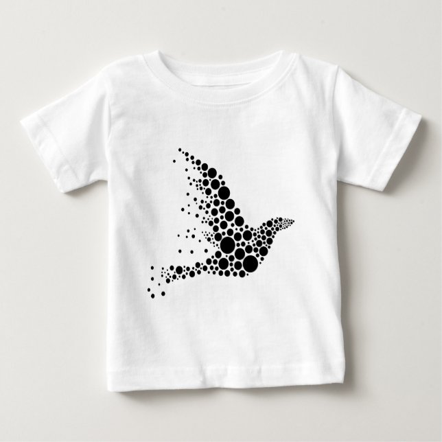 Camiseta De Bebé Pájaro volador negro (Anverso)