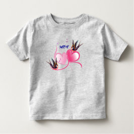 Camiseta De Bebé Pájaros Elegantes Corazón Amor