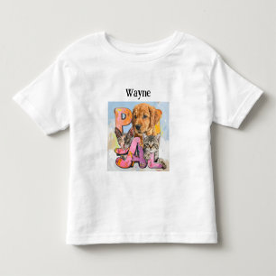 Camiseta De Bebé Pal Perro y Gatos Más Nombre Personalizado 