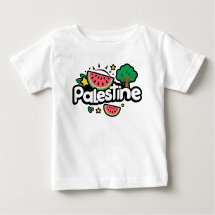 Camiseta De Bebé Palabra palestina escueta rodeada por un árbol de 