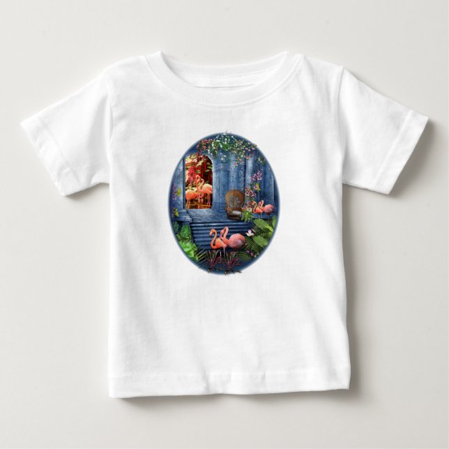 Camiseta De Bebé Palacio de Mármol Azul de época tropical (Anverso)