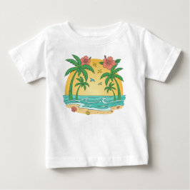 Camiseta De Bebé Palm Paradise – Cute Tropical Summer T-Shirt
