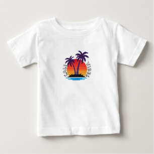 Camiseta De Bebé Palm Tree Cali Vibes Sunset