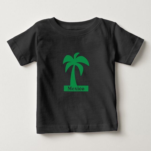 Camiseta De Bebé Palm Tree (vacaciones en México) - Baby Fine Jerse (Anverso)