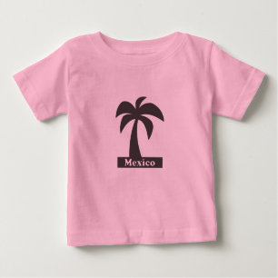 Camiseta De Bebé Palm Tree (vacaciones en México) - Baby Fine Jerse