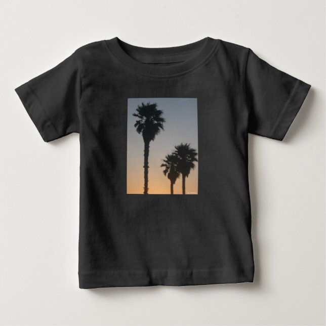 Camiseta De Bebé Palmas al Atardecer (Anverso)