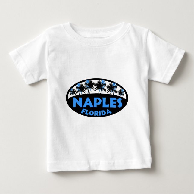 Camiseta De Bebé Palmas azules negras de Nápoles la Florida (Anverso)