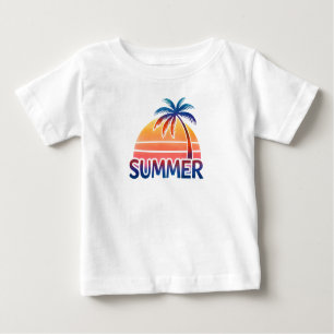 Camiseta De Bebé Palmera retro de verano