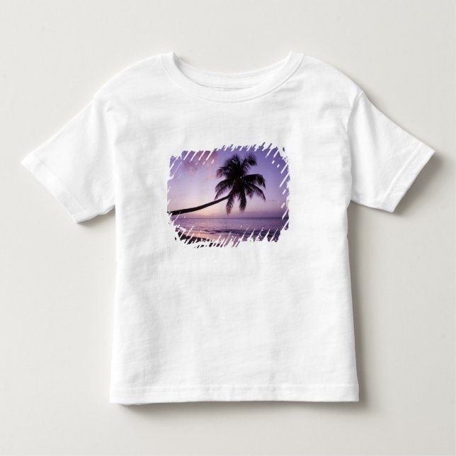 Camiseta De Bebé palmera solitaria al atardecer, playa Coconut Grov (Anverso)