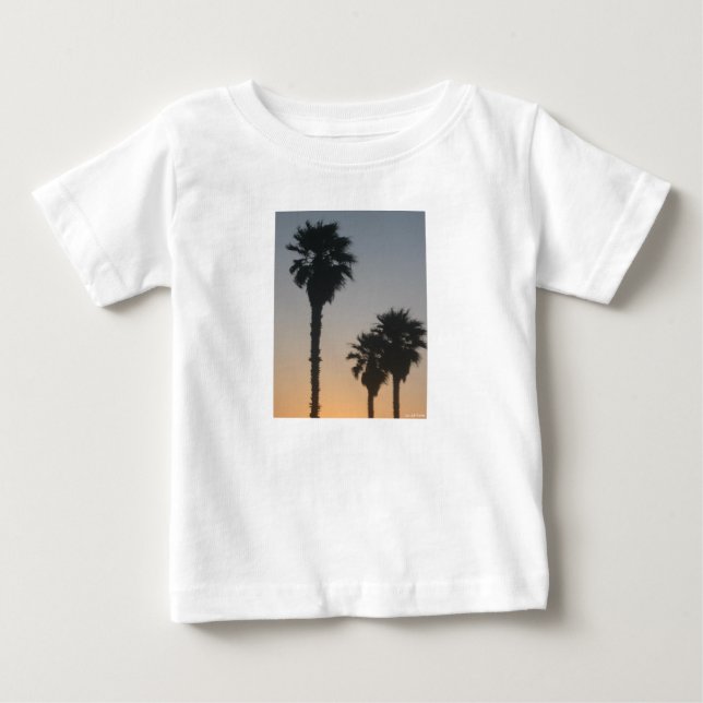 Camiseta De Bebé Palmeras al Atardecer (Anverso)