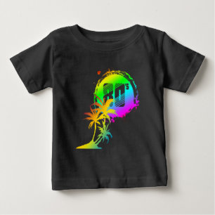 Camiseta De Bebé palmeras de puesta de sol ochentera de moda