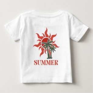 Camiseta De Bebé Palmeras de Verano Sol Retro Tropical