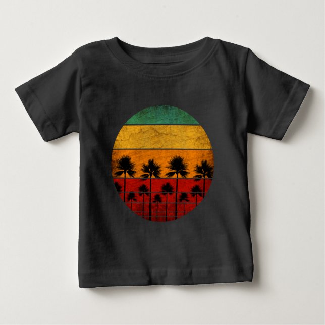 Camiseta De Bebé palmeras soleadas de verano (Anverso)