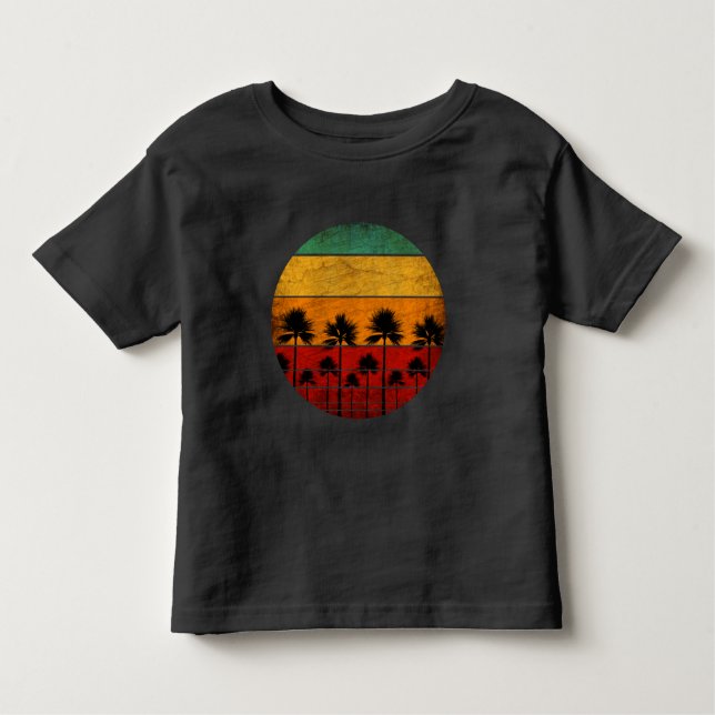 Camiseta De Bebé palmeras soleadas de verano (Anverso)