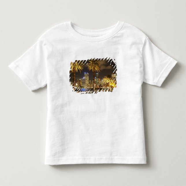 Camiseta De Bebé Palmeras y CBD en la noche, Sydney, Nuevo Sur (Anverso)